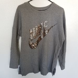 Nike Rose Gold/Gray Crewneck Sweatshirt Size Large